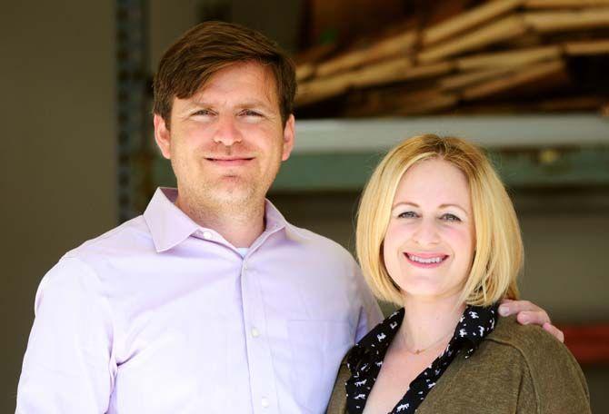 Grounds to Ground co-founders Andres De La Puente (left) and Yvette Tablada (right) sell their own natural pest repellent and soil conditioner made from recycled coffee waste.