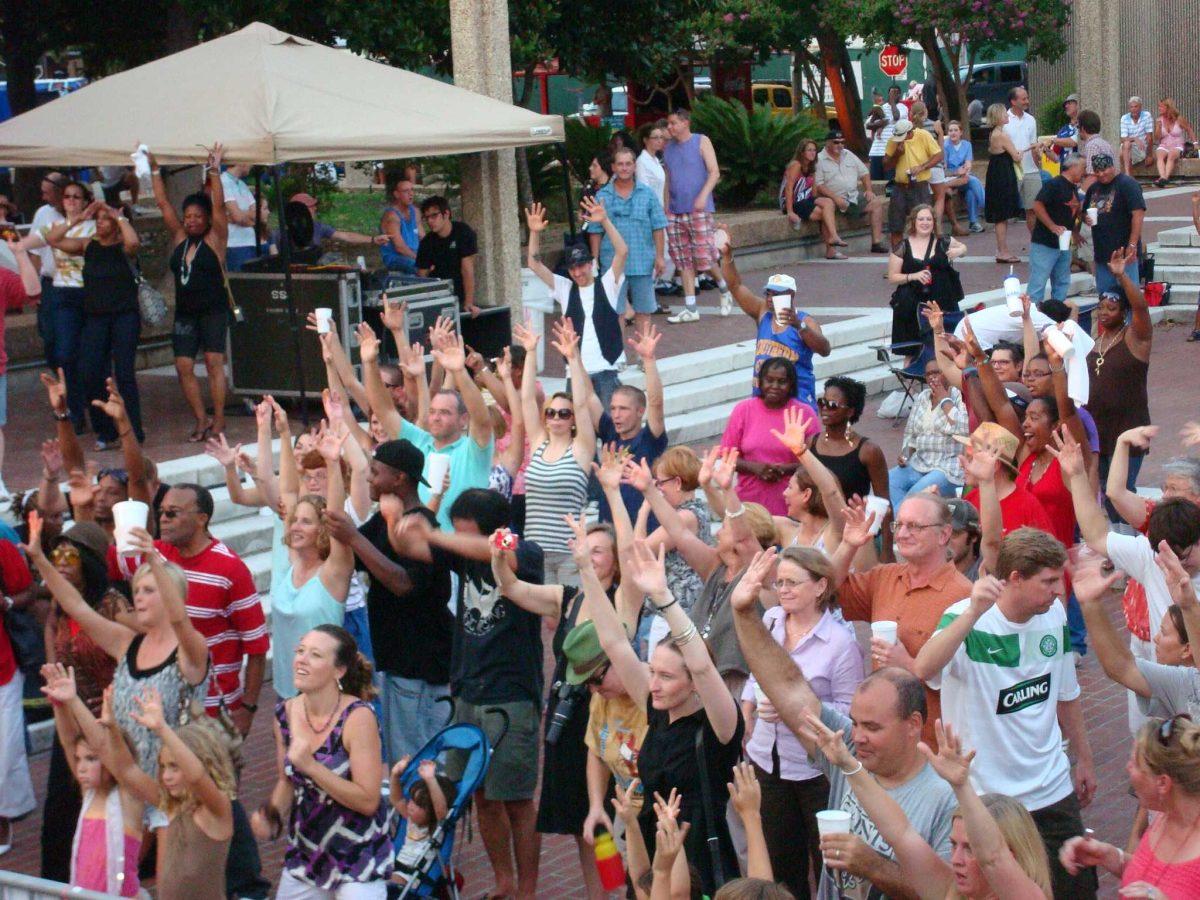 Crowd dancing at FestForAll