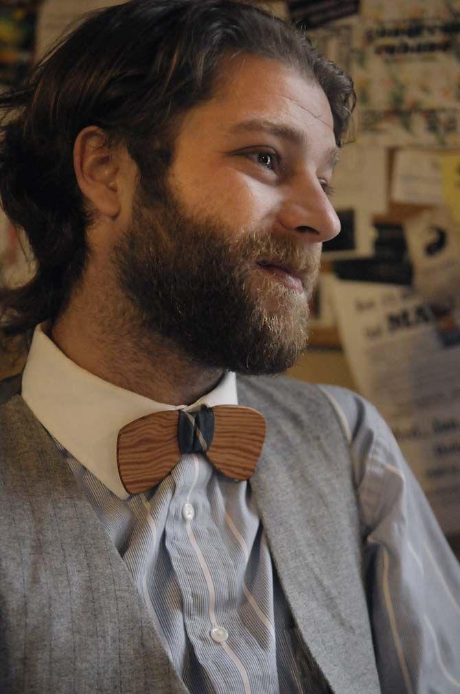 Wooden bowties, by Robert LeQuire of South Haven Wood.