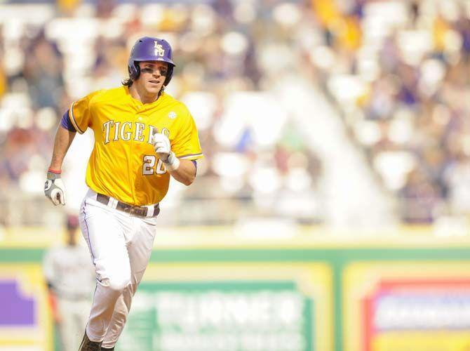 LSU senior infielder Connor Hale runs the bases after a homerun Sunday, March 15, 2015 during the Tigers' 18-6 victory against Ole Miss at Alex Box Stadium.