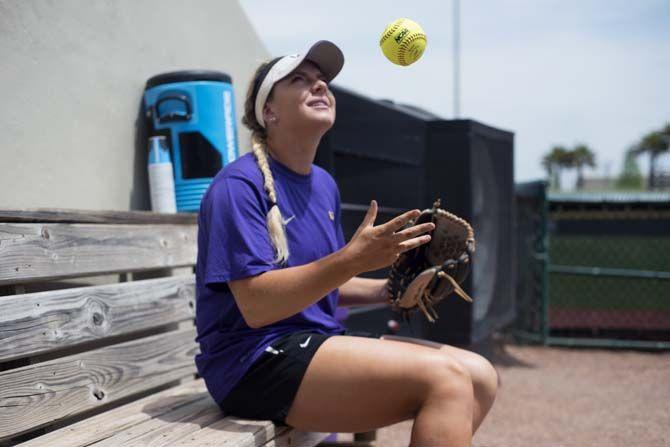 LSU freshman pitcher Carley Hoover (21) settles into the season after sustaining an injury.