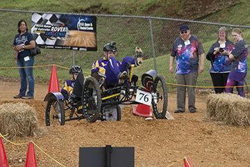 University students on the obstacle course during the NASA Human Exploration Rover Challenge.