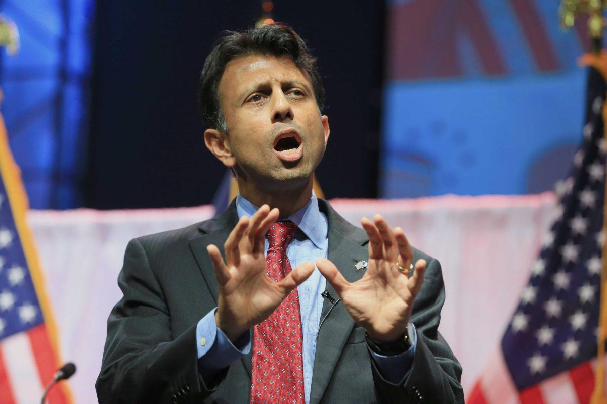 Louisiana Gov. Bobby Jindal speaks at the Iowa Faith &amp; Freedom 15th Annual Spring Kick Off, in Waukee, Iowa, Saturday, April 25, 2015. (AP Photo/Nati Harnik)