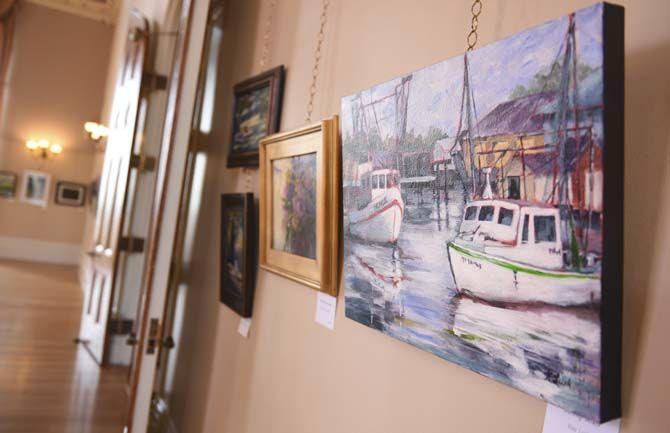 Shrimp Boats by Kay Lusk is on display by the Associated Women in the Arts gallery in promotion of louisiana women in the arts Tuesday, March 31, 2015 inside the old state capitol biulding.