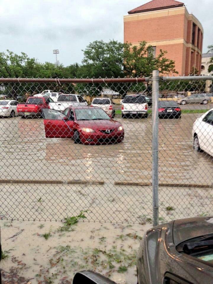 WATCH: Students Take Shelter on Campus after Severe Storms and Road Flooding