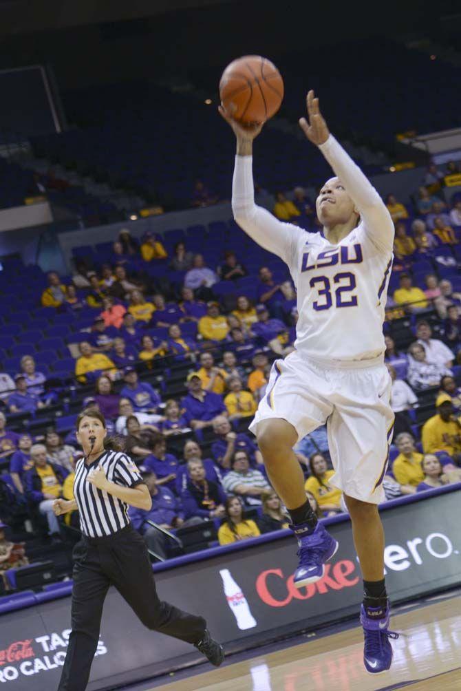 LSU junior guard Danielle Ballard scores Thursday, Jan. 29, 2015 during the Lady Tigers' 79-41 victory agaisnt Ole Miss in the PMAC.