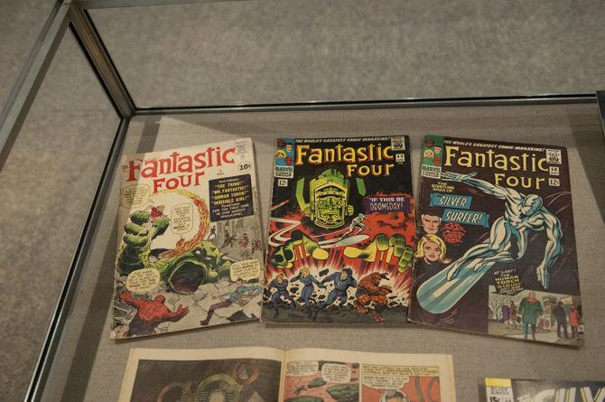 Comic books are shown during the Graphic Sensibility exhibition on Monday, July 6, 2015 in the LSU Hill Memorial Library.