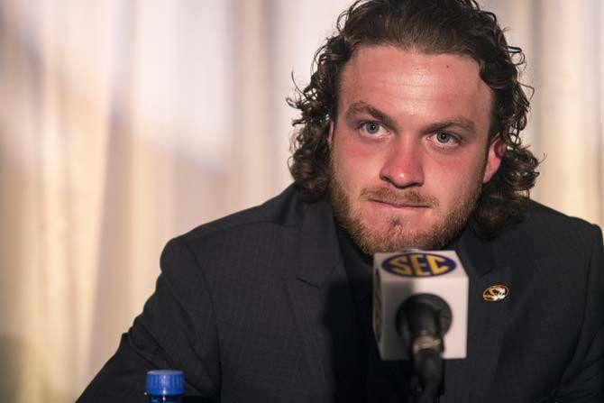 Missouri junior quarterback, Maty Mauk (7), sits for media during SEC Media Days on Wednesday, July 15, 2015 in Hoover, Alabama.