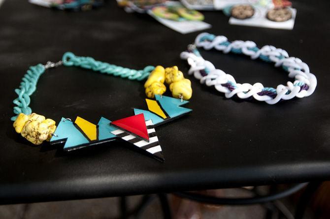 Handmade necklaces by Lurtisha Simon, owner of Doll Face jewelry.