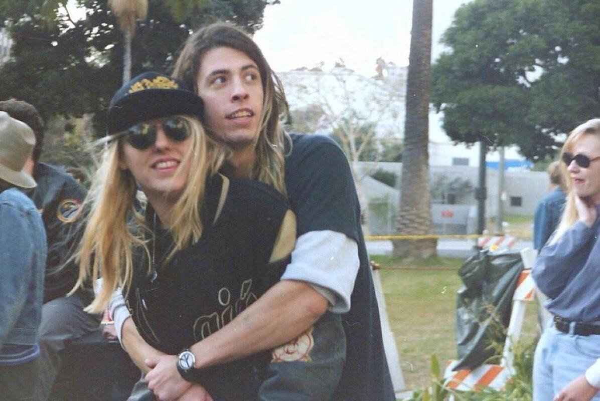 Suzi Gardner of L7 and Dave Grohl of Nirvana in 1991