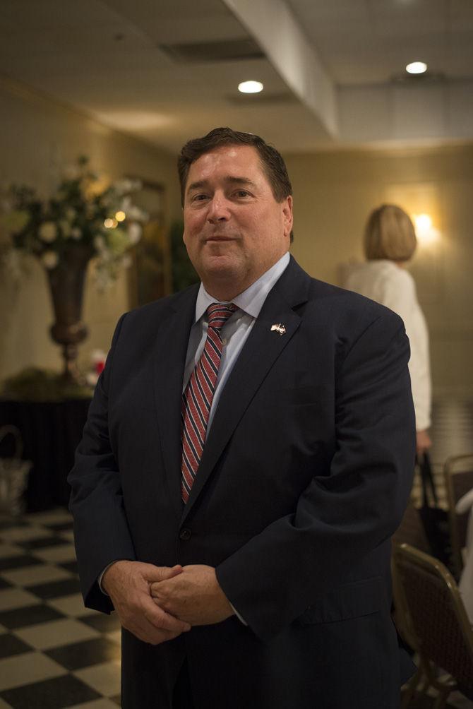 Lt. governor candidate Billy Nungesser talks to attendees on Thursday, Sept. 17, 2015, after the LWVision 2015 Reality Check Luncheon at Drusilla Place in Baton Rouge.