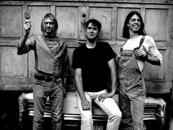 Nirvana's Kurt Cobain, Krist Novoselic and Dave Grohl in 1993.