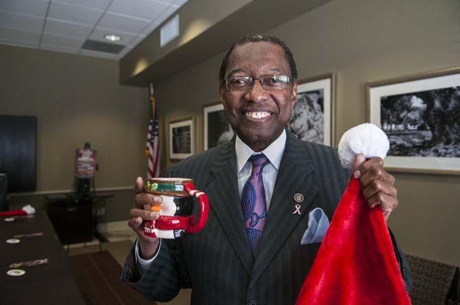 Baton Rouge Mayor-President Kip Holden attends a press conference on Monday, Sept. 14, 2015 at Visit Baton Rouge, where the city will host a &#8220;Running of the Santas&#8221; in December.