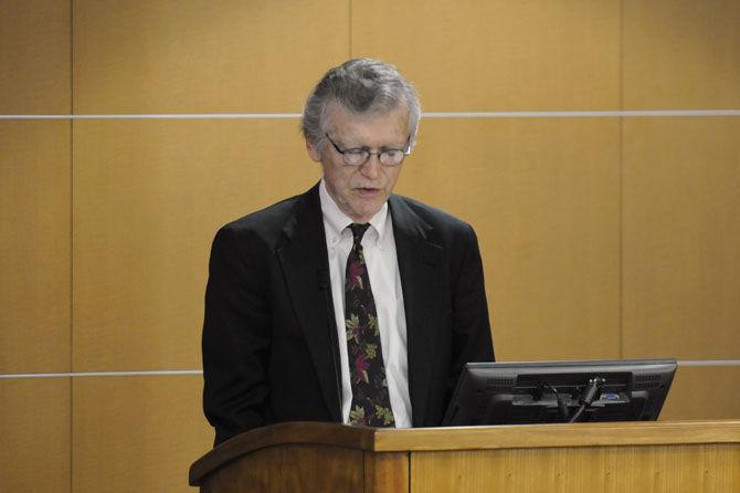 LSU Alumni Professor Dr. Cecil L. Eubanks speaks at the Faculty Senate Meeting on Tuesday, Oct. 6, 2015 in the Capitol Chambers of the LSU Student Union.