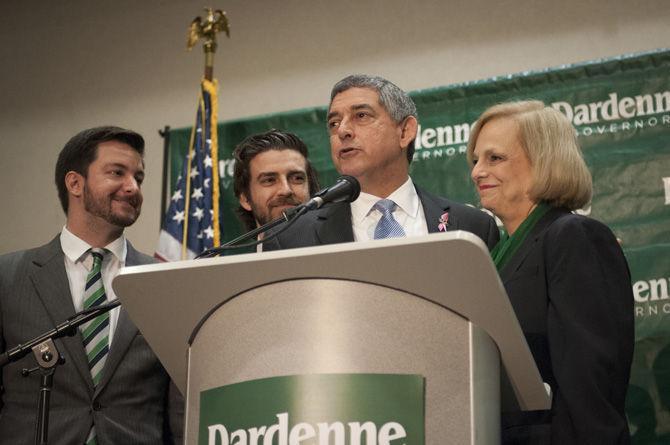 Jay Dardenne delivers his concession speech to an audience of supporters on Saturday, Oct. 24, 2015 at Capitol Park Museum.&#160;