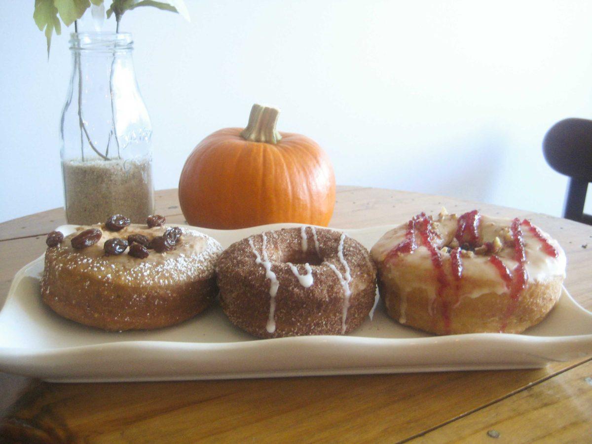 Tiger Deaux-nuts offers pumpkin raisin cream, pumpkin spice and orange cranberry pecan donut flavors for its fall menu.