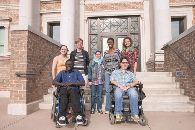 Members of the newly formed LSU Disability Club on Thursday, Oct. 8, 2015, outside of the Journalism Building.