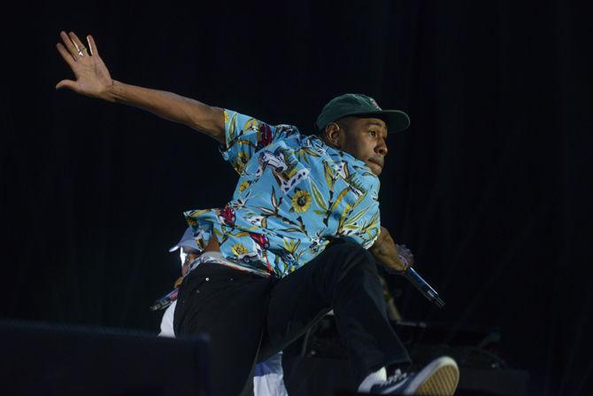 Tyler the Creator performs on Thursday, Oct. 8, in Champions Square for the Rocky and Tyler Tour.