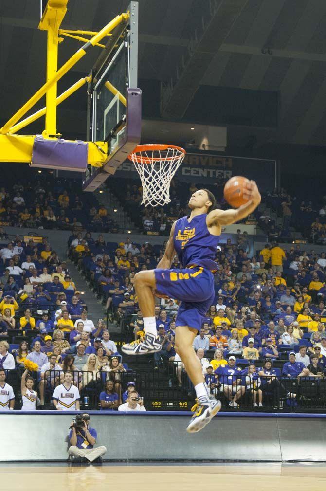 LSU freshman forward Ben Simmons (25) dunks on Saturday Oct. 17, 2015, in the Pete Maravich Assembly Center.