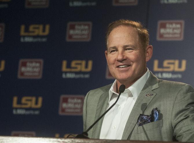 LSU coach Les Miles addresses the media during his weekly Subway Fresh Take by Les Miles&#8217; press conference on Monday, Oct. 12, 2015 in the athletic administration building.