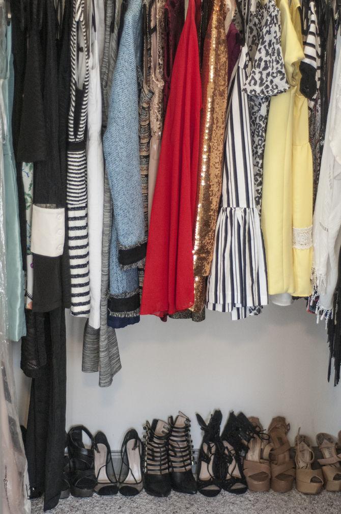 LSU Textiles, Apparel &amp; Merchandising sophomore Claire Plauche shows her collection of clothes on Monday, Sept 21, 2015, inside of her apartment in Baton Rouge.