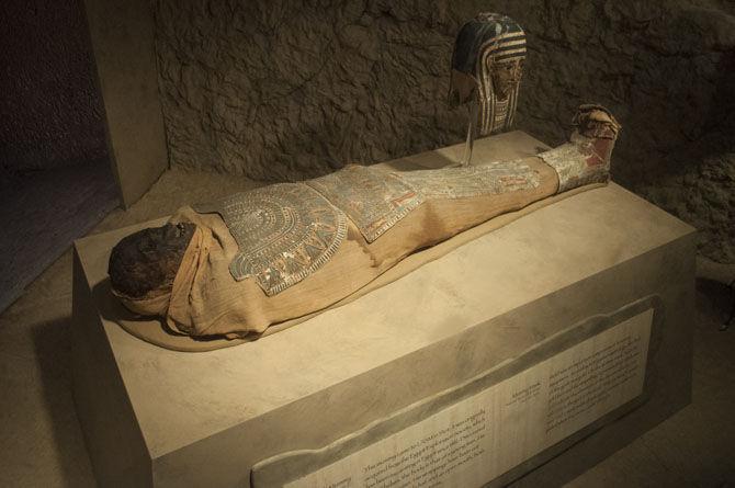 The Ancient Egyptian exhibit in the Louisiana Art and Sciences Museum houses a 2,500 year-old male mummy on Friday, Aug. 28, 2015, in downtown Baton Rouge.