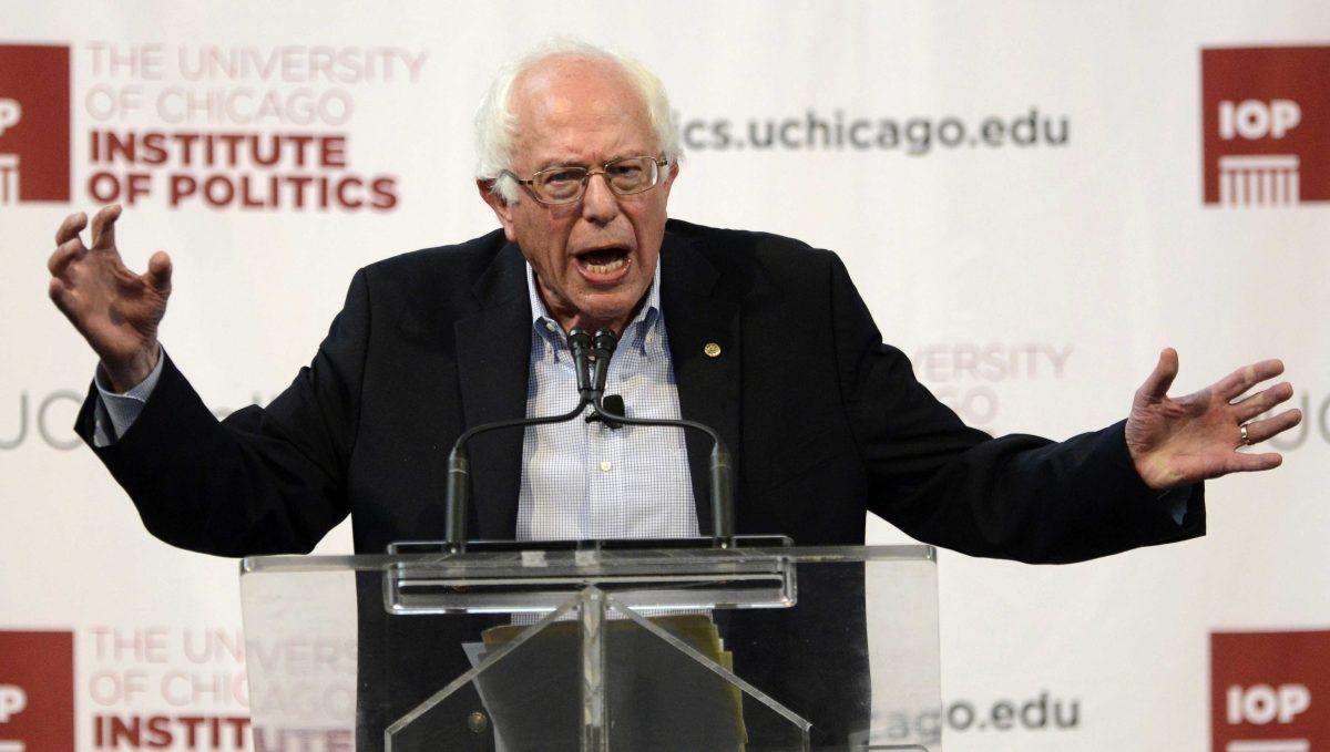 Democratic presidential candidate, Sen. Bernie Sanders, I-Vt. answers a question during an appearance at the University of Chicago, Monday, Sept. 28, 2015, in Chicago. (AP Photo/Paul Beaty)