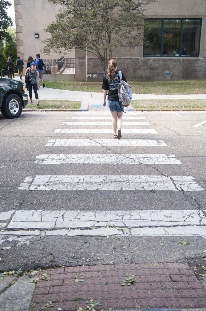 LSU Student Government recently passed a resolution urging Parking Services to repaint the fading crosswalks around campus.