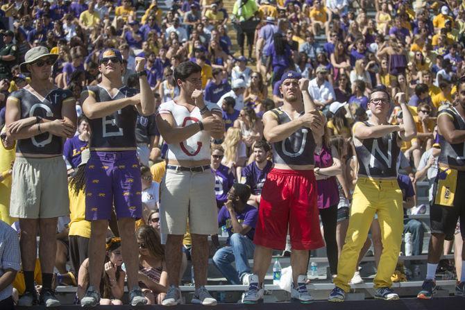 Fans show their support towards South Carolina during the Tigers&#8217; 45-24 victory against the University of South Carolina on Saturday, Oct. 10, 2015 in Tiger Stadium.