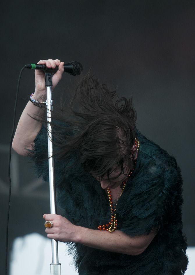 Lead vocalist for The Struts Luke Spiller performs on Saturday, Oct. 31, 2015, during the annual Voodoo Music + Arts Experience at City Park in New Orleans.