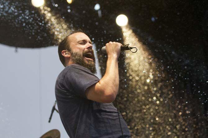 Lead singer of Clutch Neil Fallon plays through the downpour at the Voodoo Music Experience Festival on Saturday Oct. 31, 2015, in New Orleans.