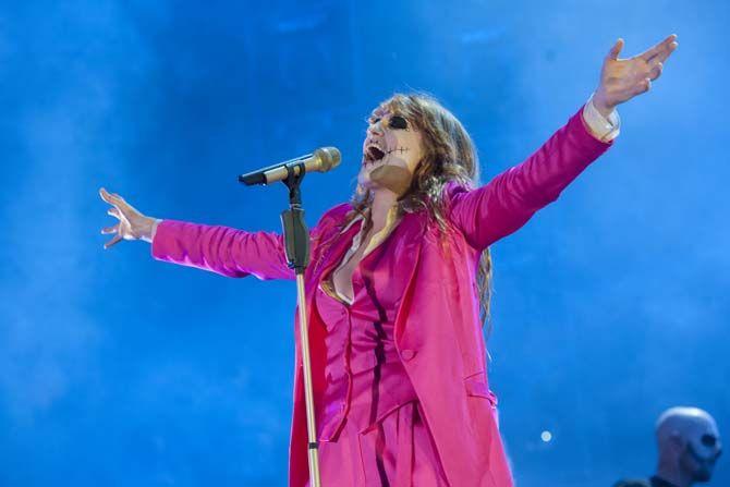 Florence Welch of Florence and the Machines takes the stage at the end of day 1 of Voodoo Fest on Friday Oct. 30, 2015, at City Park in New Orleans.