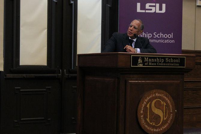 Dean Baquet, the executive editor of The New York Times, gives a talk to LSU students in the Journalism Building on Nov. 30.