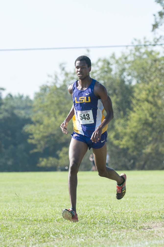 LSU Freshman, Dajour Braxton, competes in the annual LSU Invitational cross country meet on Saturday Sept. 19, 2015, at Highland Road Park.