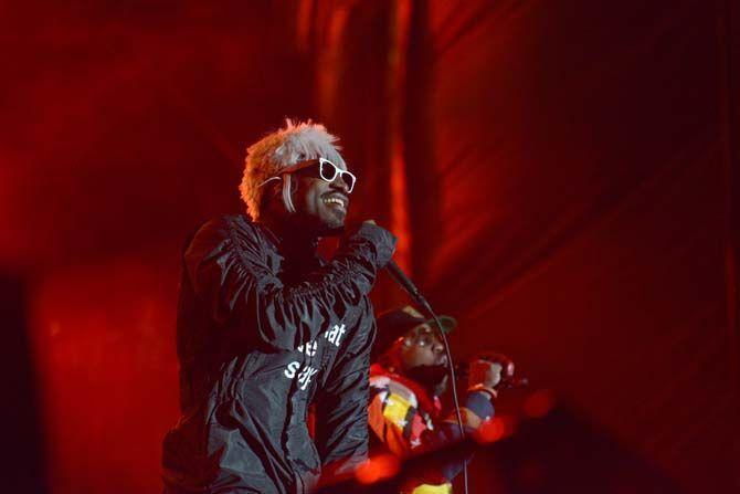 Andre "Andre 3000" Benjamin of OutKast performs on the main stage at VooDoo Festival in New Orleans Friday, October 31, 2014.