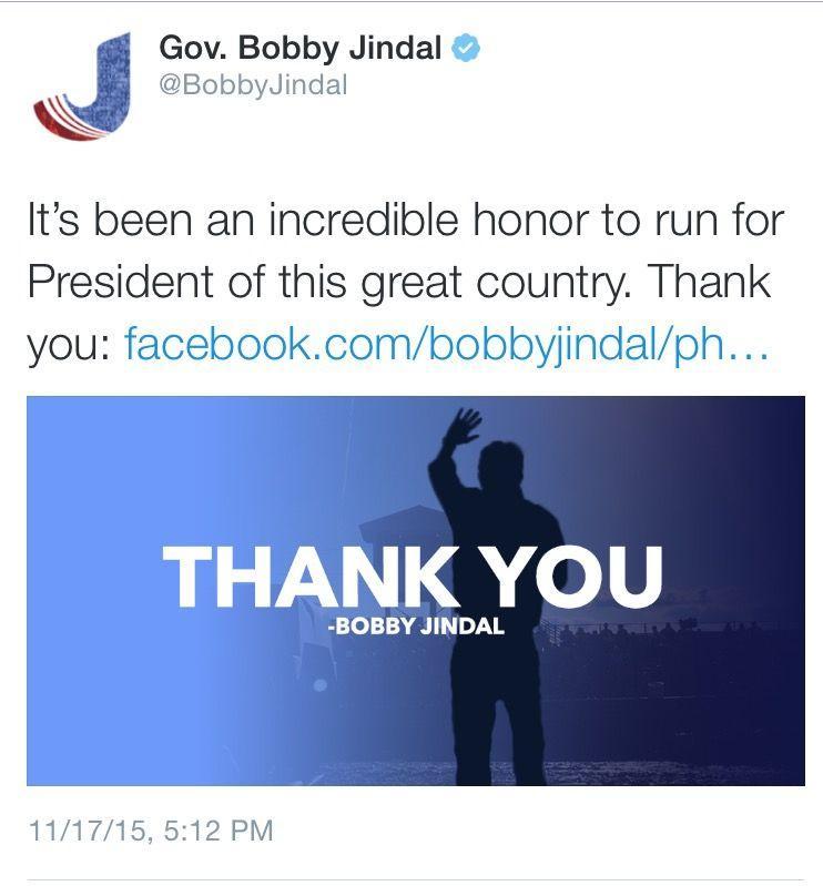 Bobby Jindal drops out of Presidential Race