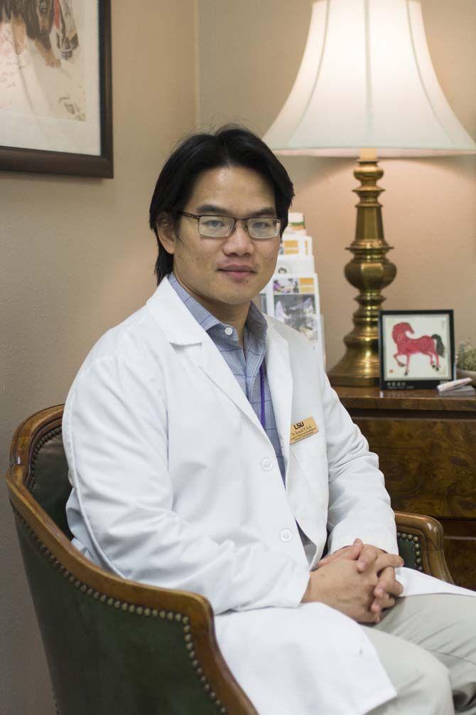 Assistant Professor, Ronald Koh, specializes in Integrative Medicine and special treatments like acupuncture and laser therapy for small animals on Tuesday, November 17, 2015, at LSU School of Veterinary Medicine.