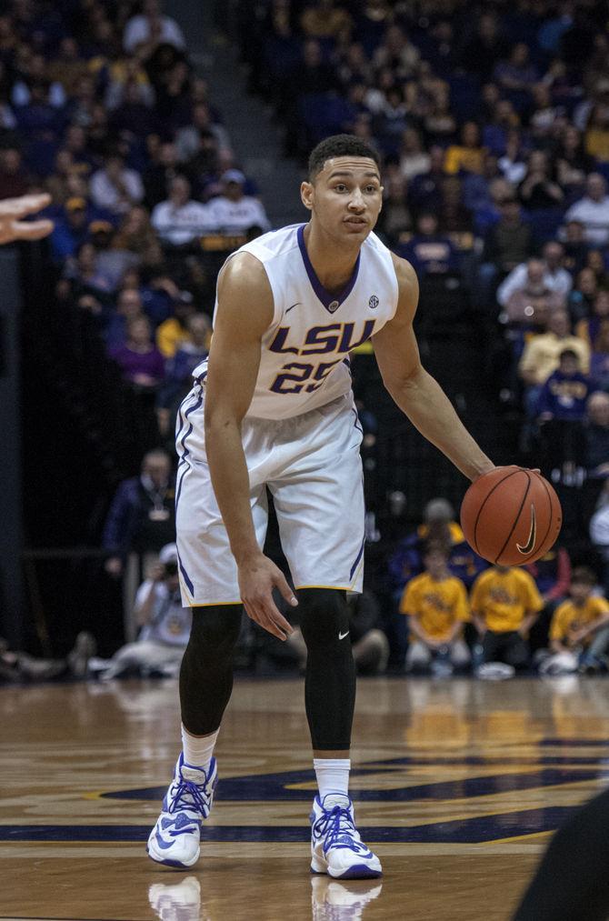 LSU freshman forward Ben Simmons (25) dribbles the ball during the Tigers' 90-81 victory against Ole Miss on Wednesday, Jan. 13, 2016 in the PMAC.