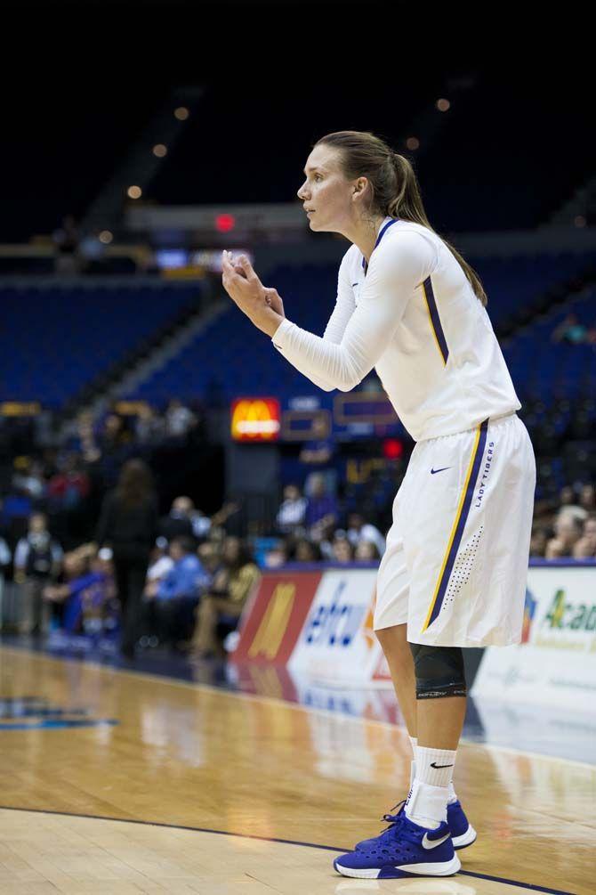 LSU senior forward/guard Anne Pedersen (4) calls out to her teammates during their 88-57 win against Union on Wednesday Nov. 4, 2015, in the LSU Pete Maravich Assembly Center.