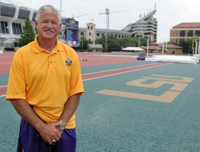 LSU head track coach Dennis Shaver