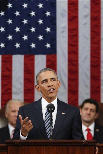 President Barack Obama delivers his&#160;State&#160;of the&#160;Union&#160;address before a joint session of Congress on Capitol Hill in Washington, Tuesday, Jan. 12, 2016. (AP Photo/Evan Vucci, Pool)