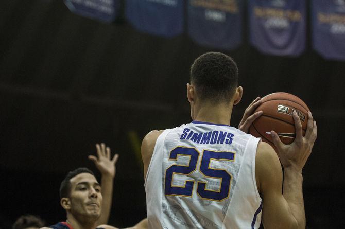 LSU freshman forward Ben Simmons (25) holds the ball during the Tigers' 90-81 victory against Ole Miss on Wednesday, Jan. 13, 2016 in the PMAC.