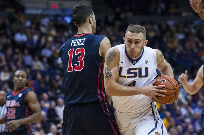 LSU senior guard Keith Hornsby (4) dribbles the ball during the Tigers' 90-81 victory against Ole Miss on Wednesday, Jan. 13, 2016 in the PMAC.