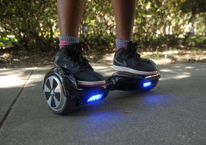 Accounting sophomore Ebony Thomas' self-balancing scooter.