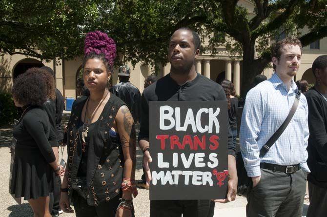 LSU organization Black Out holds a solidarity demonstration in the Quad on Wednesday , April 29, 2015&#160;against police brutality and in honor of Freddie Gray in Baltimore.