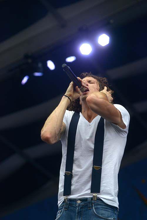 David Shaw of local band The Revivalists performs at the Gentilly Stage Saturday, Apr. 25, 2015 at New Orleans Jazz &amp; Heritage Festival.