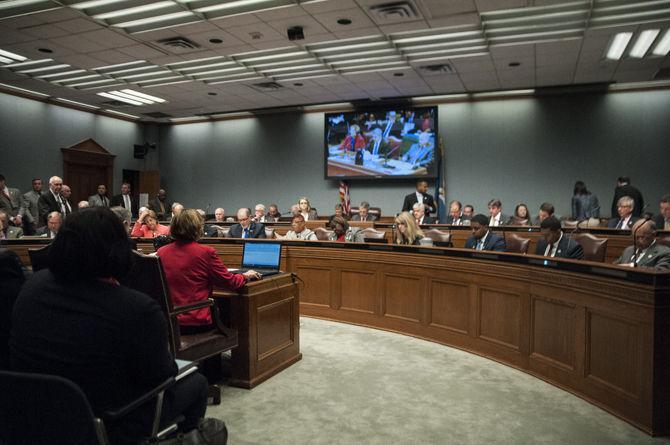 Members of the Joint Legislative Committee on the Budget meet on Sunday, Feb. 14, 2016 at the Louisiana State Capitol.&#160;