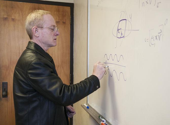 Professor Robert Lipton, located in his office in Lockett Hall Feb. 10, 2016, is conducting research concerning microwave amplification using metamaterials.