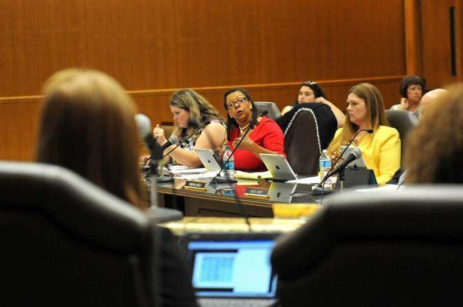 Louisiana Office of Student Financial Assistance Executive Director, Sujuan Boutte, explains the budget issues and requirement changes for the TOPS scholarship on Thursday, Aug. 20, 2015, in Baton Rouge.