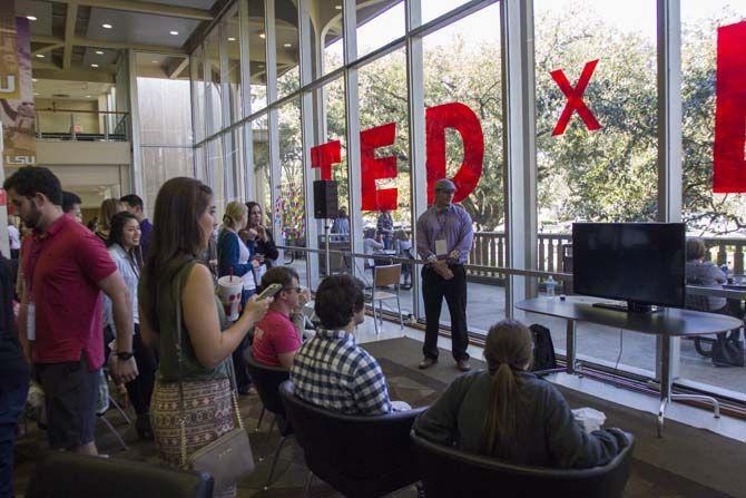 Participants socialize and interact with speakers and various exhibits among the TEDx event on Saturday, March 05, 2016, at the Union Theater.